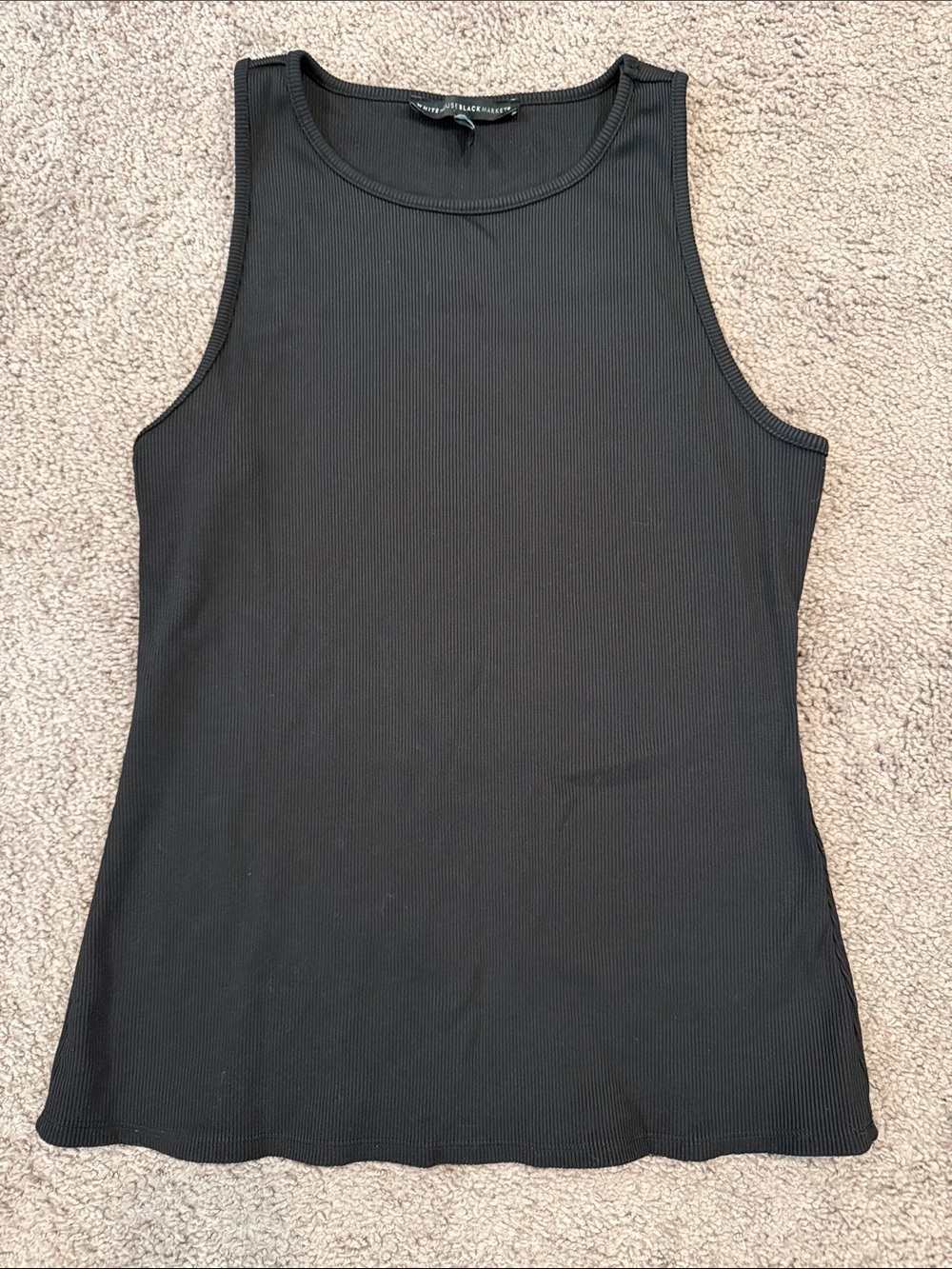 White House Black Market Black Ribbed Tank Top